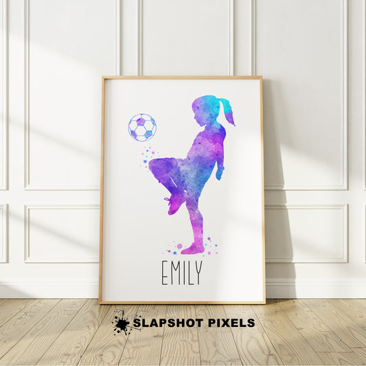 Personalized Soccer Poster, Soccer Gifts For Girls - SG13