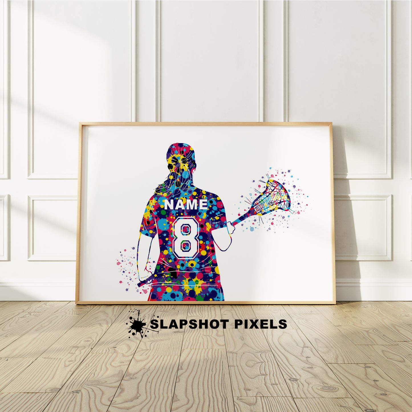 Personalized Girl Lacrosse Poster - Lacrosse Gifts For Girls - LG21