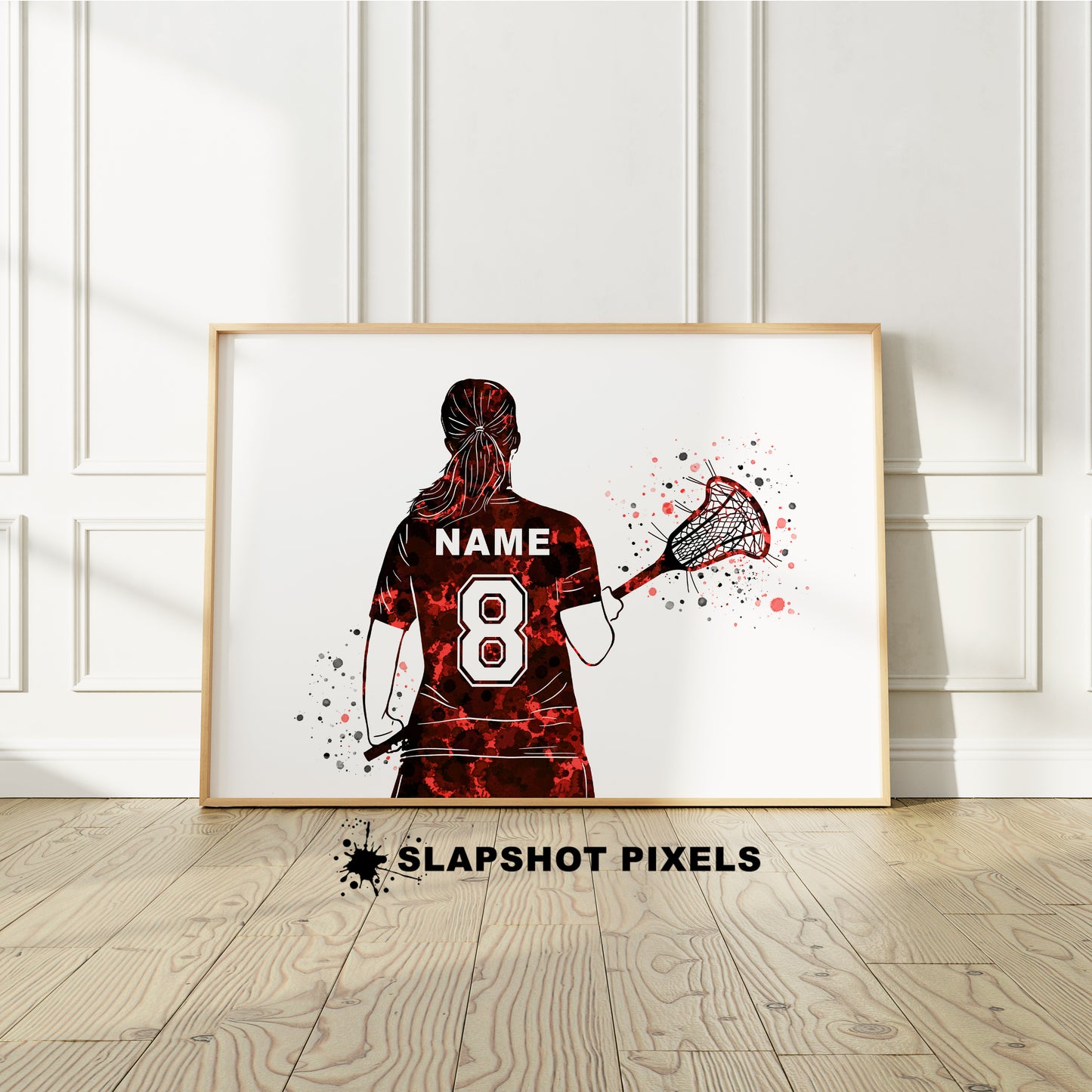 Personalized Girl Lacrosse Poster - Lacrosse Gifts For Girls - LG21