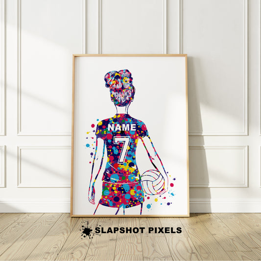 Personalized Volleyball Poster - Volleyball Gifts For Girls - VOLG03