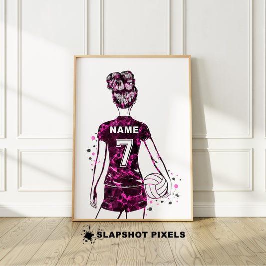 Personalized Volleyball Poster - Volleyball Gifts For Girls - VOLG04